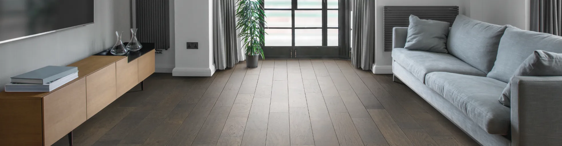Hardwood flooring in a living room
